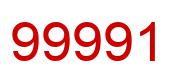 Number 99991 red image