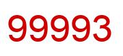 Number 99993 red image