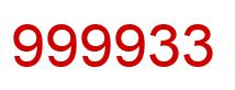 Number 999933 red image