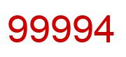 Number 99994 red image