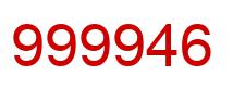 Number 999946 red image