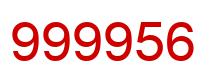 Number 999956 red image