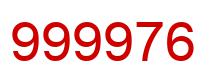 Number 999976 red image