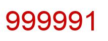 Number 999991 red image