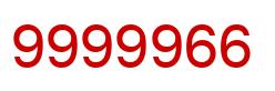 Número 9999966 imagen rojo