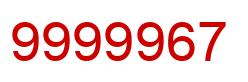 Número 9999967 imagen rojo