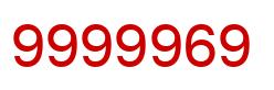 Number 9999969 red image