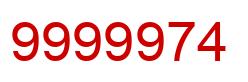 Number 9999974 red image