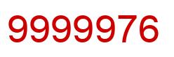 Number 9999976 red image