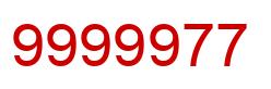 Number 9999977 red image