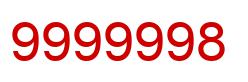 Number 9999998 red image