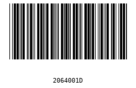 Bar code 2064001