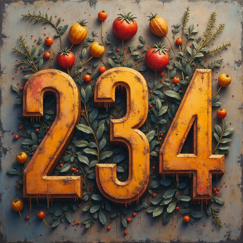 Artistic photo of number 234