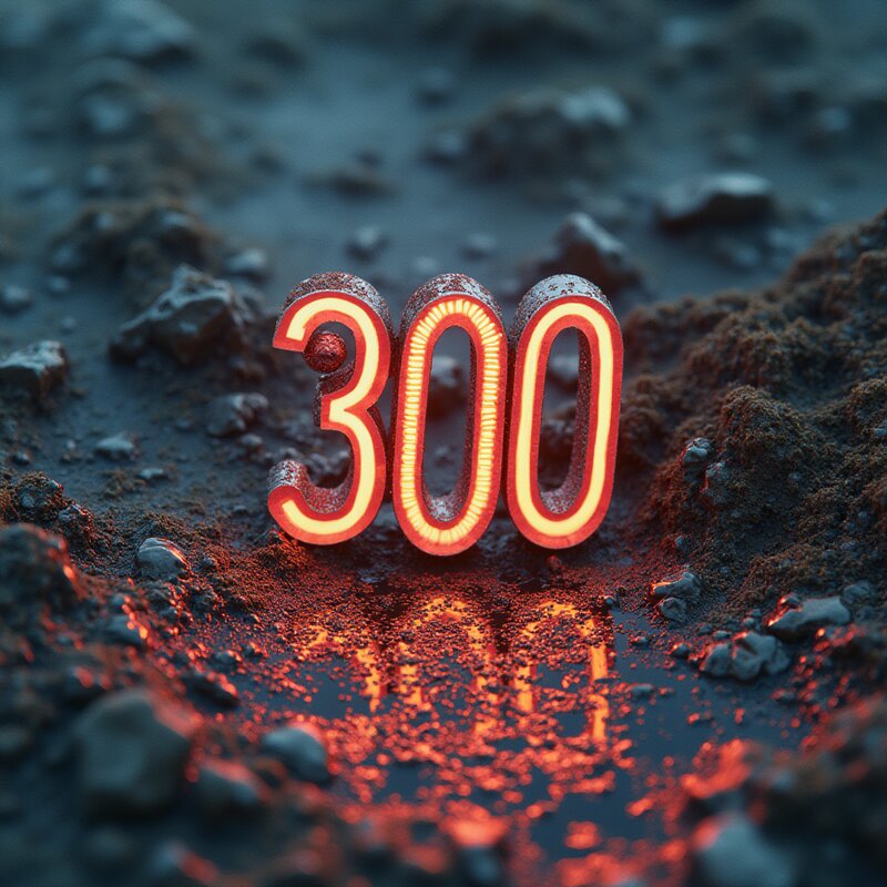 Artistic photo of number 300
