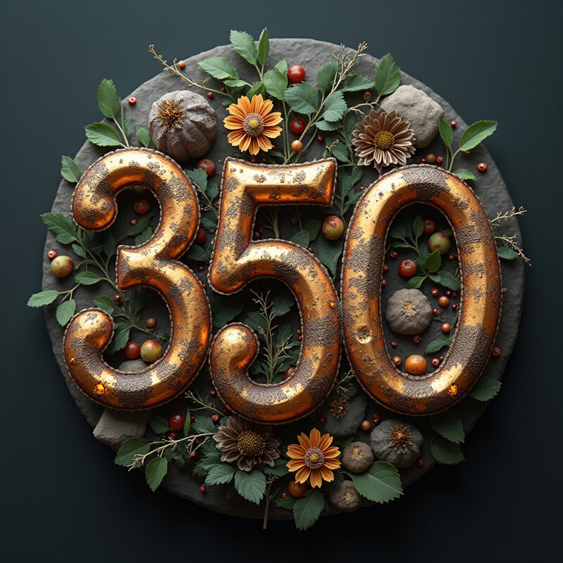 Artistic photo of number 350