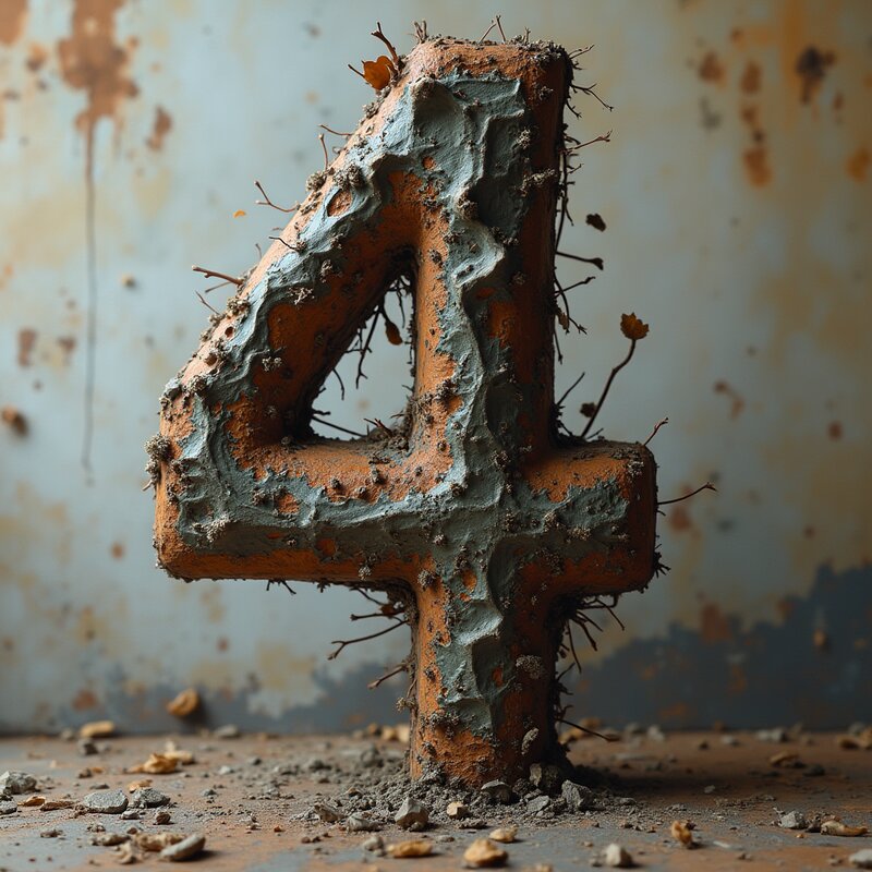 Foto artístico del número 4