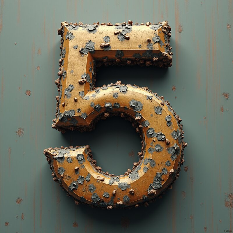 Foto artístico del número 5