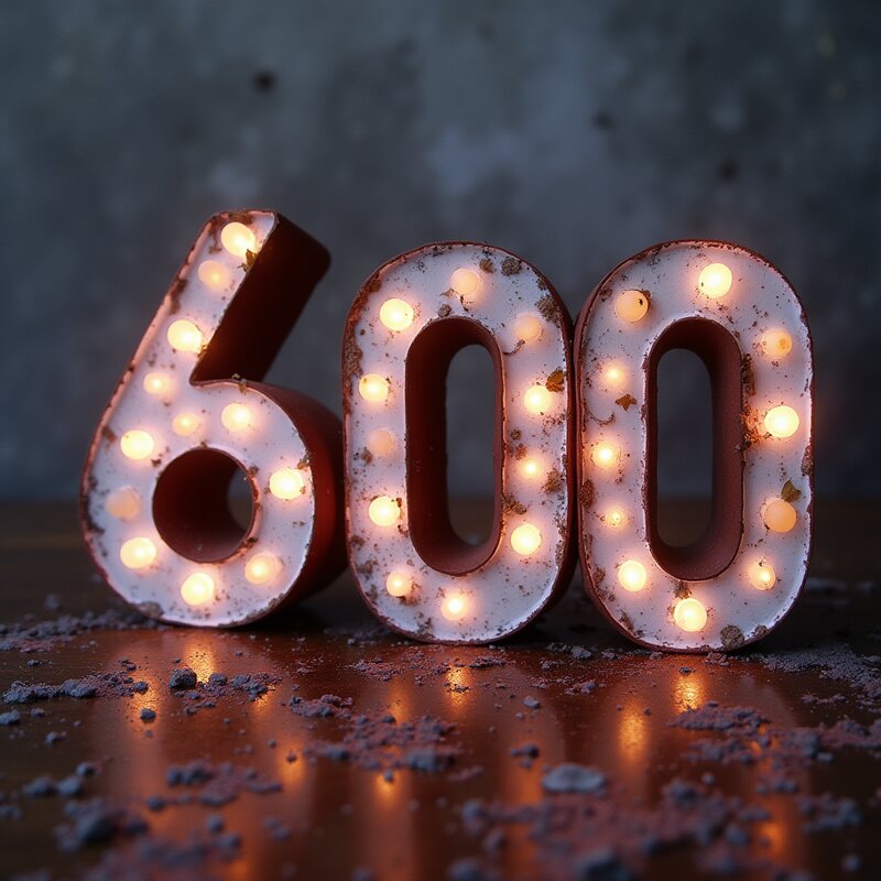 Artistic photo of number 600