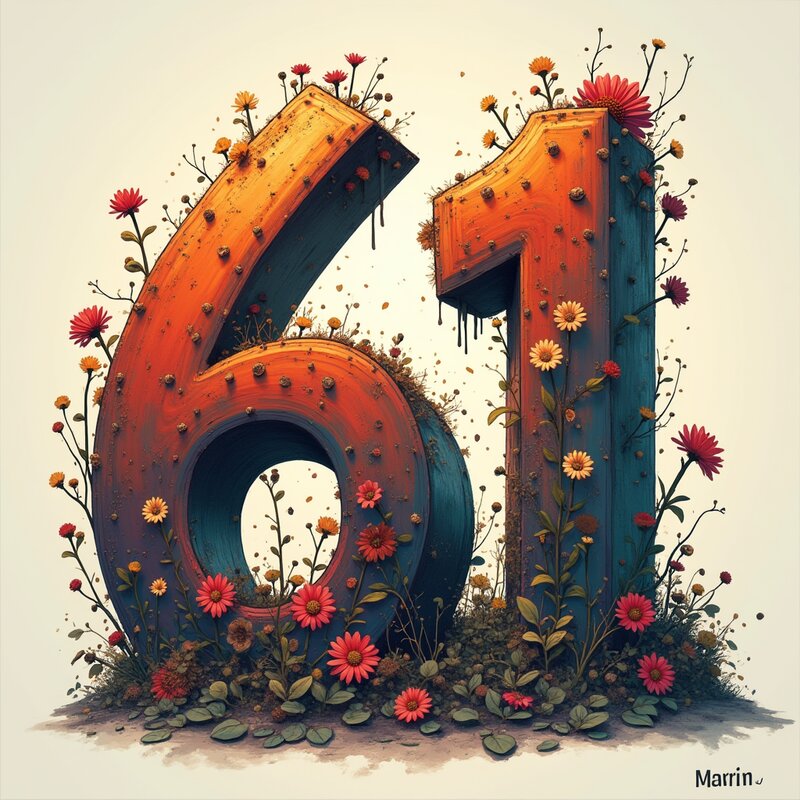 Artistic photo of number 61