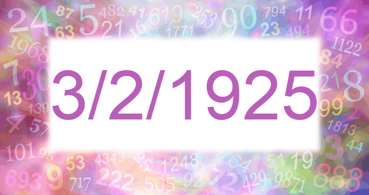 Numerología de la fecha 3/2/1925