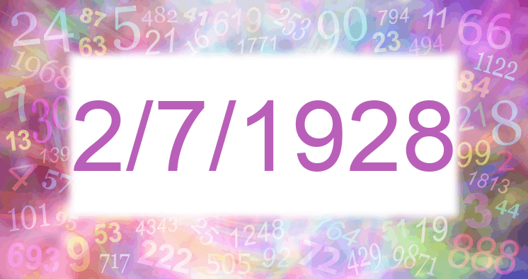 Numerología de la fecha 2/7/1928