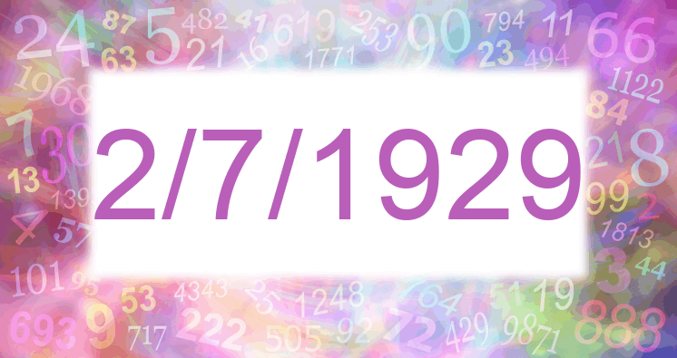 Numerología de la fecha 2/7/1929