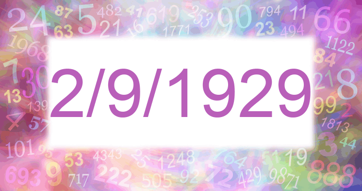 Numerología de la fecha 2/9/1929