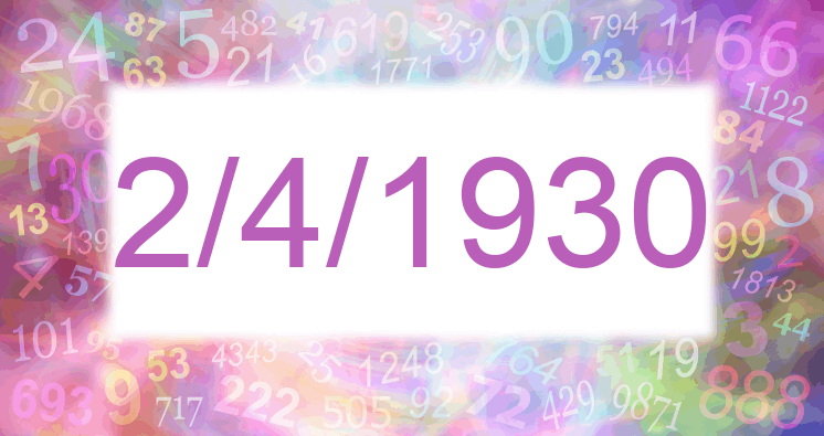 Numerología de la fecha 2/4/1930
