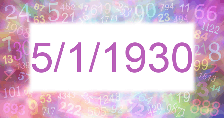 Numerología de la fecha 5/1/1930