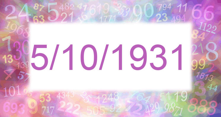 Numerología de la fecha 5/10/1931