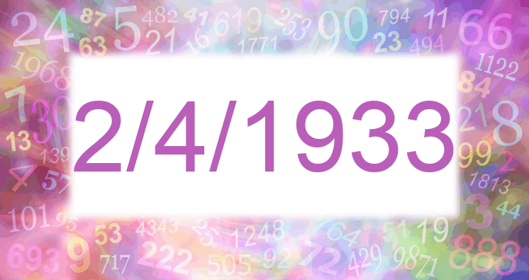 Numerología de la fecha 2/4/1933