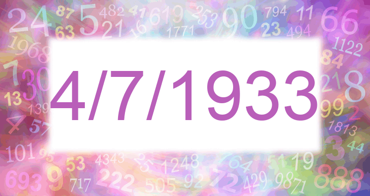 Numerología de la fecha 4/7/1933