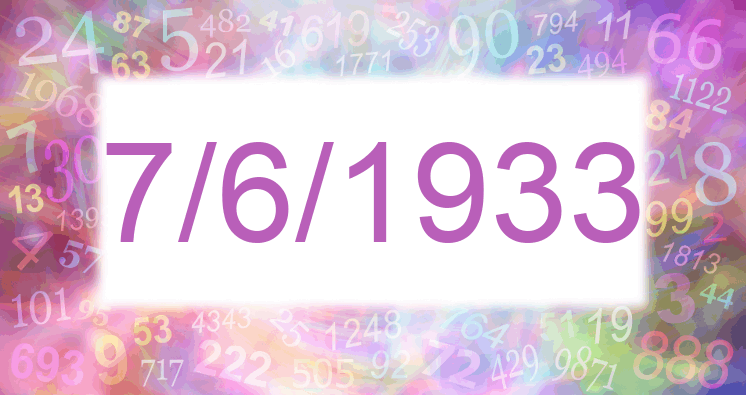 Numerología de la fecha 7/6/1933