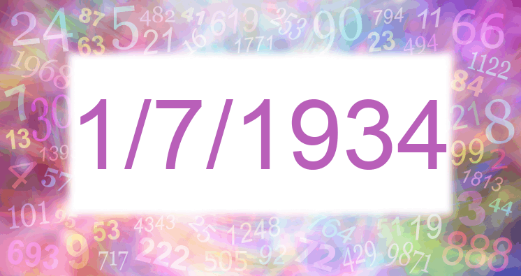 Numerología de la fecha 1/7/1934