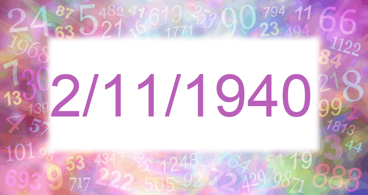 Numerología de las fechas 2/11/1940 y 21/1/1940