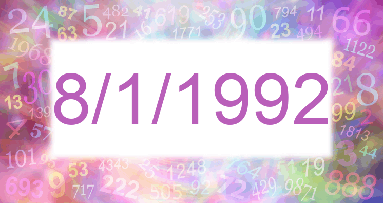 Numerología de la fecha 8/1/1992