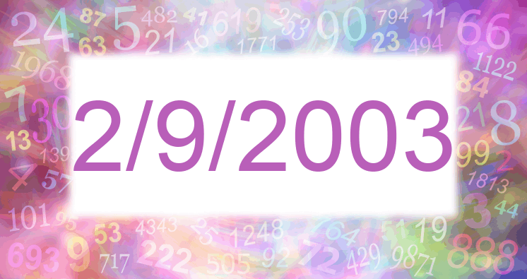 Numerología de la fecha 2/9/2003
