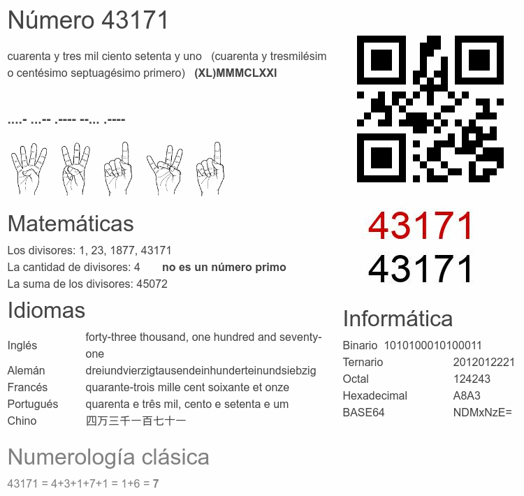 Número 43171 infografía