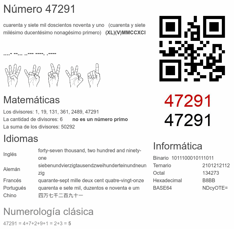 Número 47291 infografía