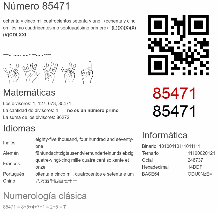 Número 85471 infografía