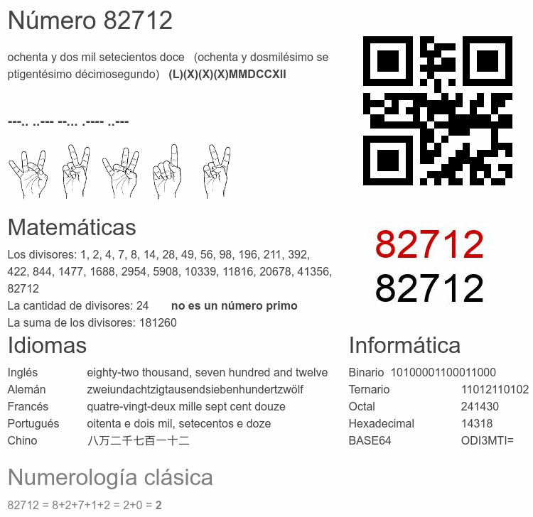 Número 82712 infografía