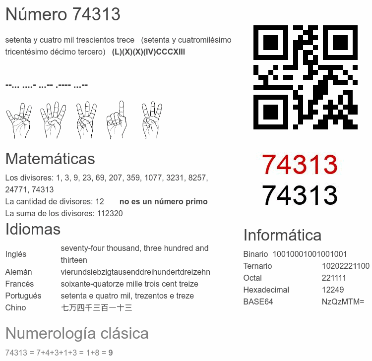 Número 74313 infografía