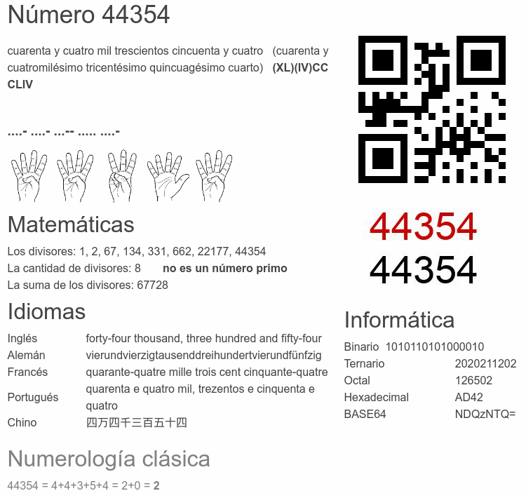 Número 44354 infografía