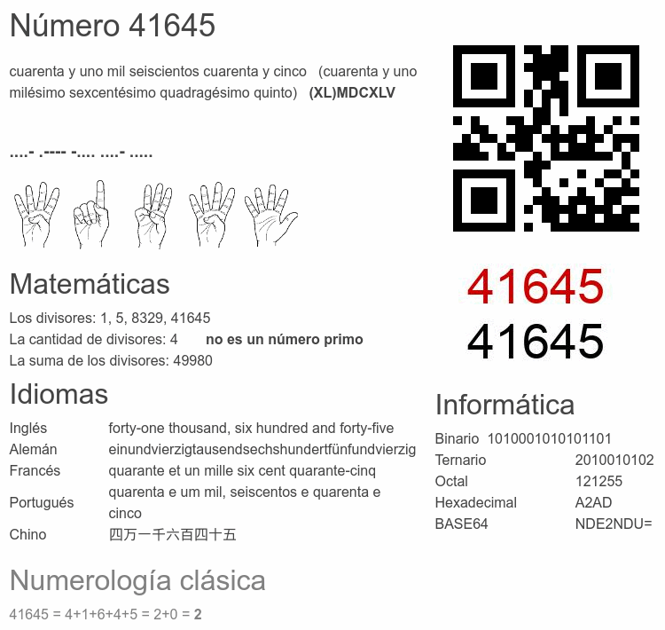 Número 41645 infografía