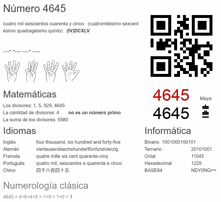 Número 4645 infografía