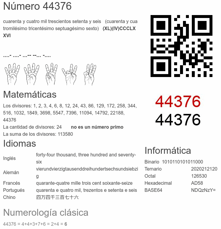 Número 44376 infografía