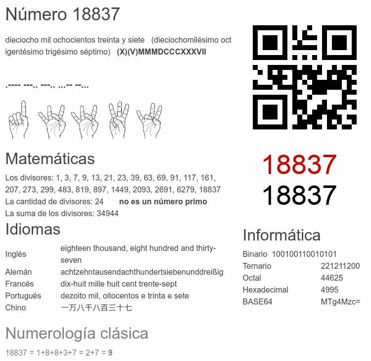 Número 18837 infografía