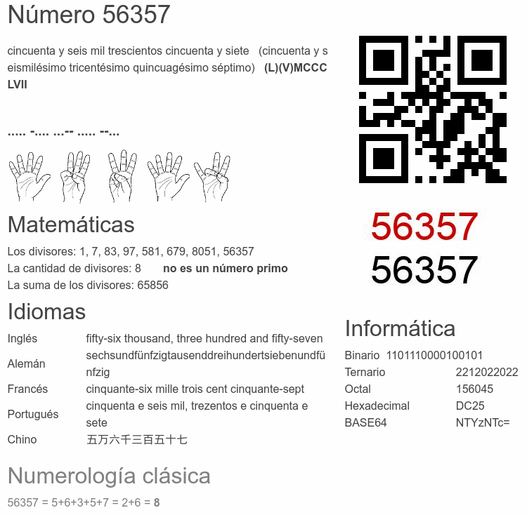 Número 56357 infografía