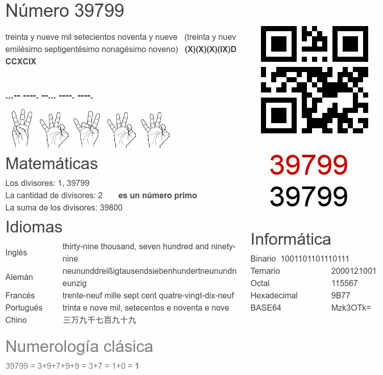 Número 39799 infografía