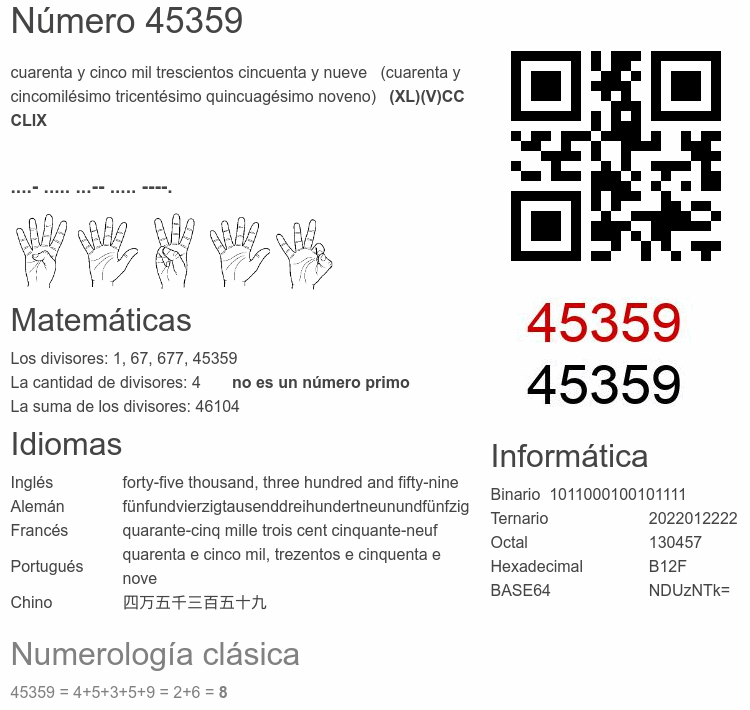 Número 45359 infografía